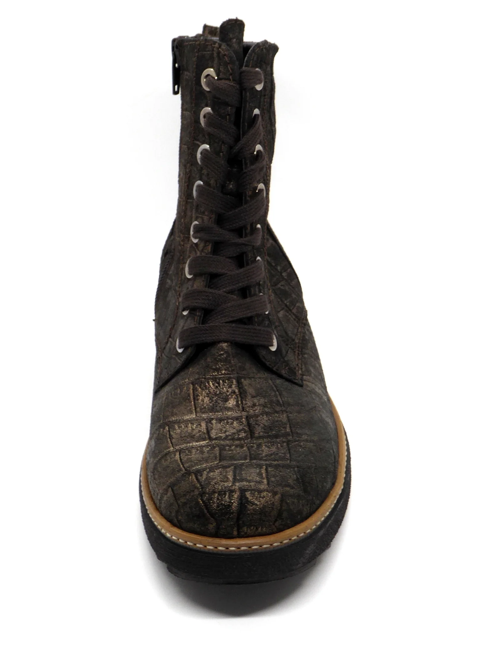 172-29-003 Dames Hoge Schoenen Boot Plat Waldlaufer 683801-113-038 Donkerbruin Wijdte K (2108) - Afbeelding 4