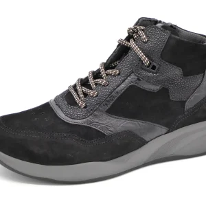 172-99-023 Dames Hoge Schoenen Boot Plat Durea 9778-605-0685 Zwart Wijdte H (2084)